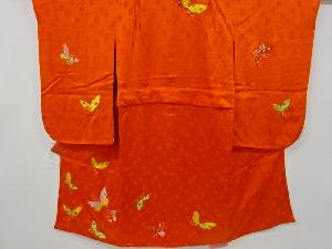 蝶模様刺繍子供着物(比翼付き)